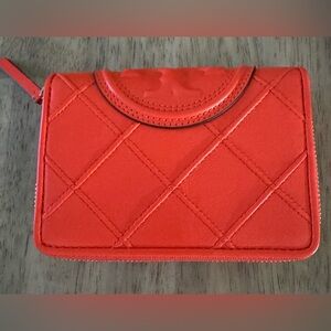 Tory Burch Fleming Bi - Fold Wallet Sour Cherry 
New NWT
